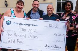 Our donation to SunServe in October of 2021